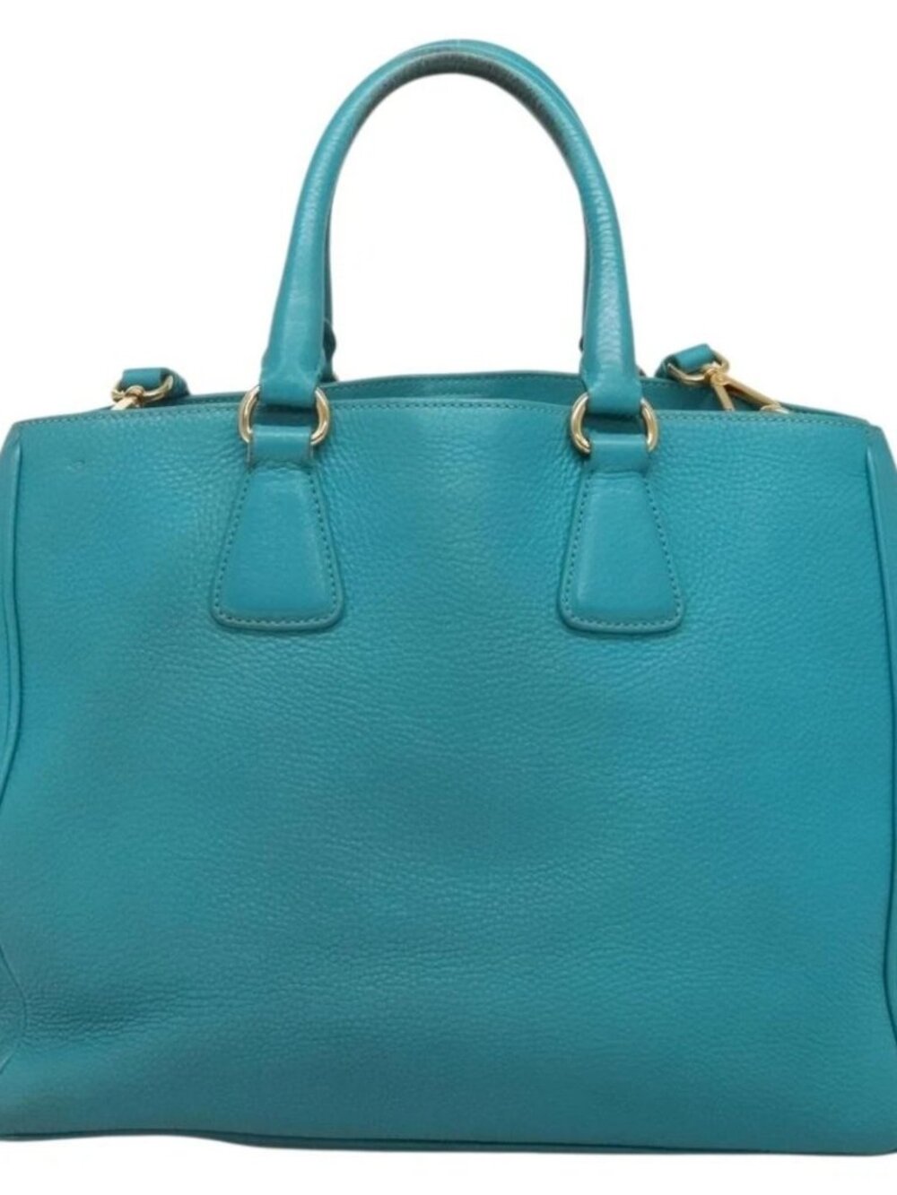 PRADA Hand Bag Leather 2way Green Gold Auth 139193 - Picture 2 of 15